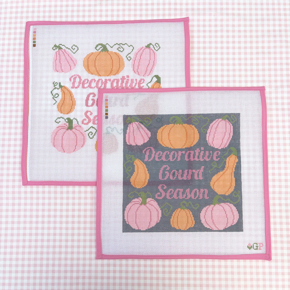 Decorative Gourd Season Pillow, Grey Background