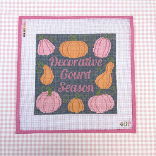 Decorative Gourd Season Pillow, Grey Background