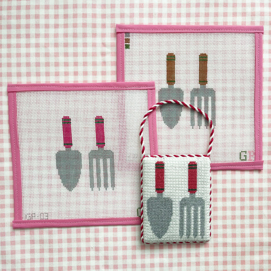 Garden Spade and Rake, Pink